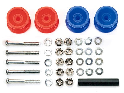 Tamiya 15457 Low Friction Plastic Double Rollers Red & Blue