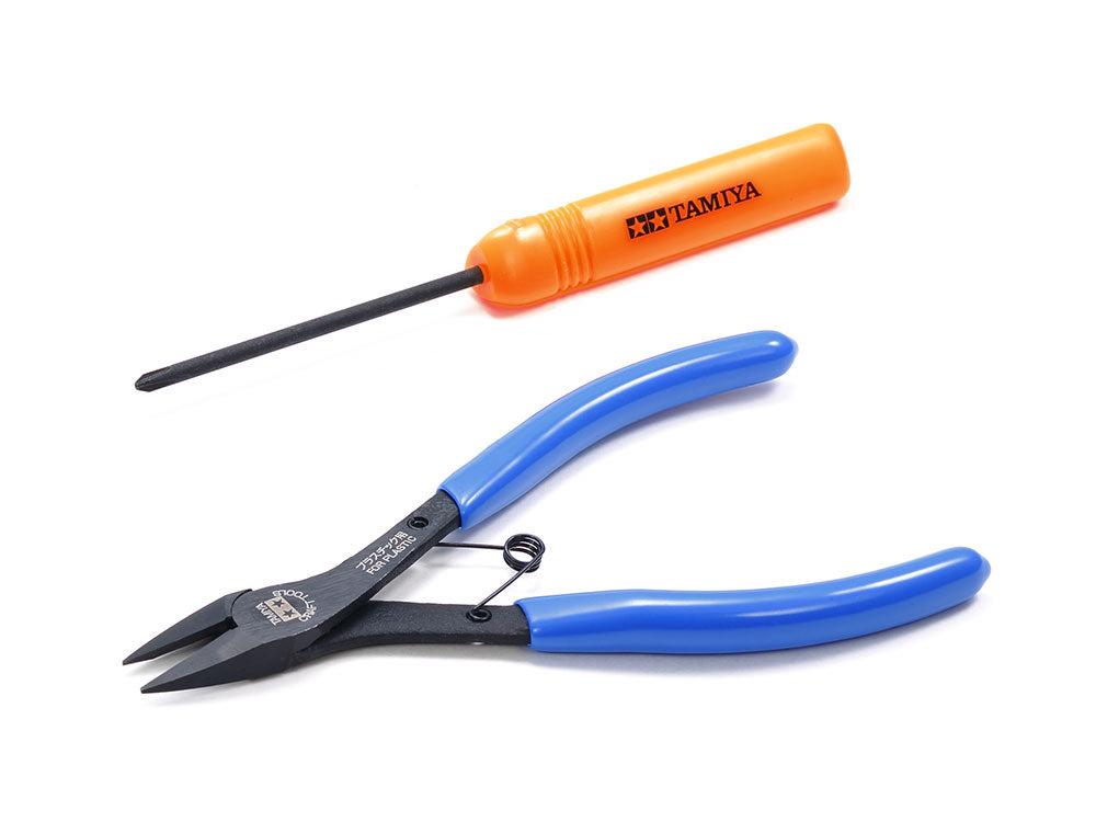 Tamiya 74158 Craft Tools Side Cutters, (+) Screwdriver