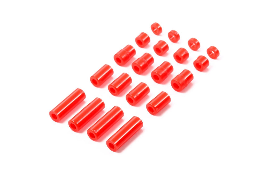 Tamiya 95400 Lightweight Plastic Spacer Set (12/6.7/6/3/1.5mm) (Red)