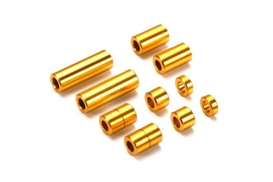 Tamiya 95442 Aluminum Spacer Set (12/6.7/6/3/1.5mm 2pcs. Each) (Gold)