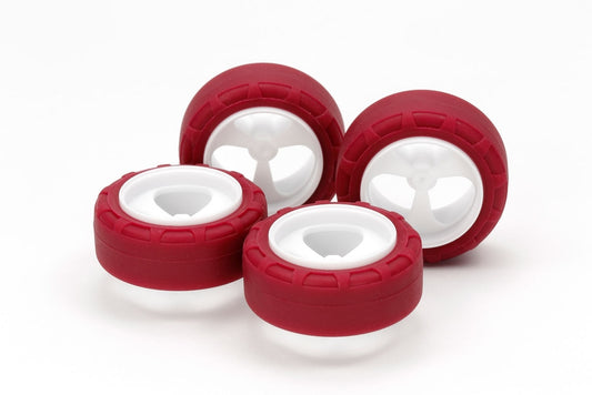 Tamiya 95634 Low Friction Small Dia. Narrow Tires (24mm) & 3 Spoke Wheels