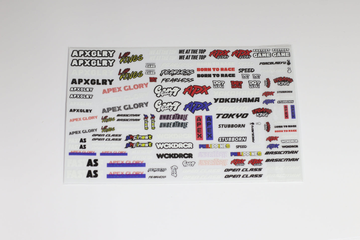 Apex Glory Custom Decal Sheet by Panda MINI4WD
